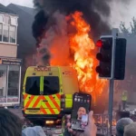 Watch | Police van set on fire as clashes break out at England’s Southport mosque